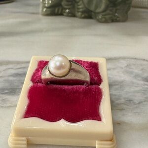 Sterling Silver/ 925 Real Akoya Pearl Ring